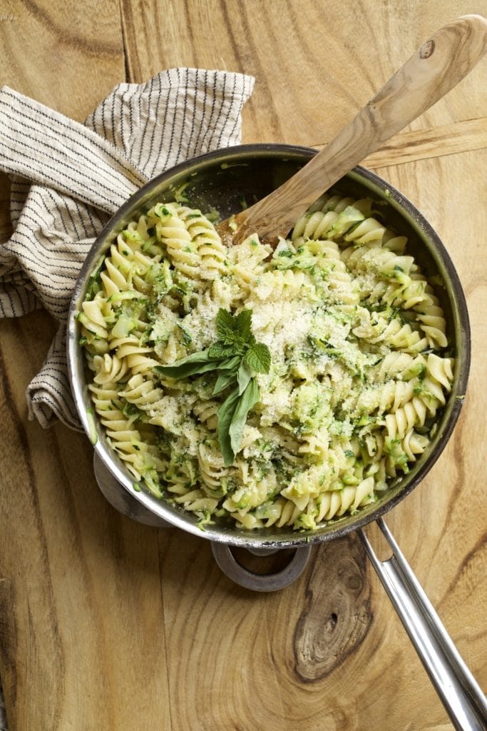 Shredded Zucchini and Cheese Pasta