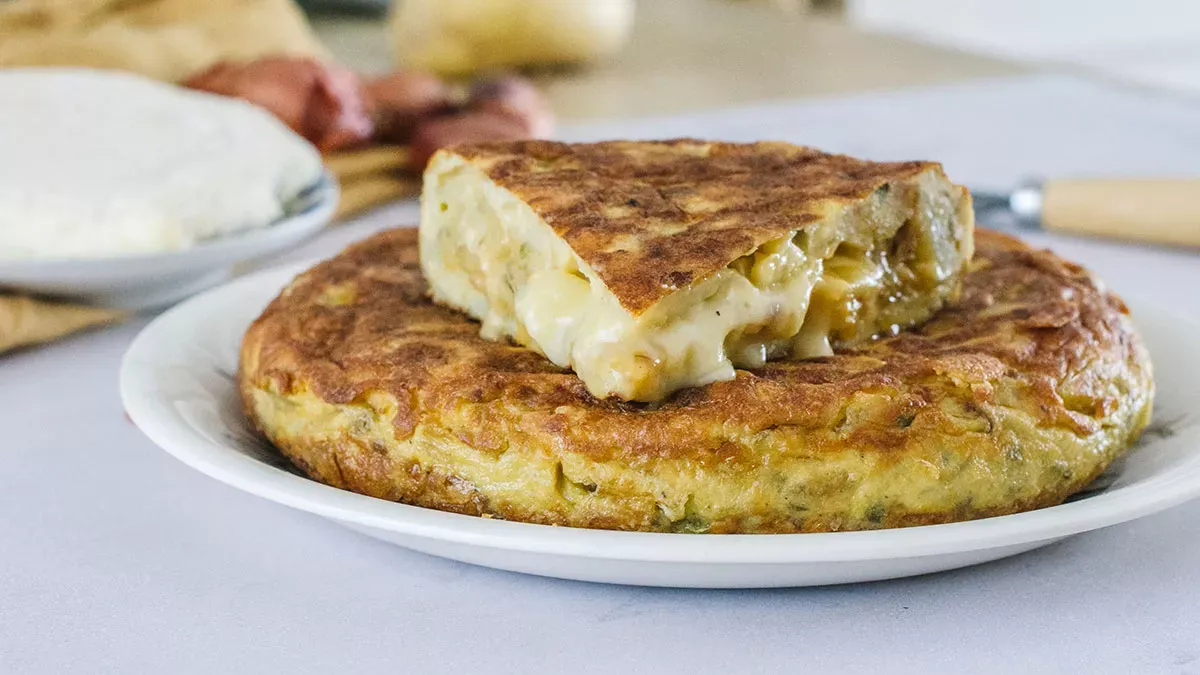 Spanish Tortilla Filled With Reblochon Cheese