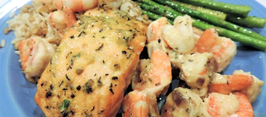 Spring Dijon Salmon & Shrimp