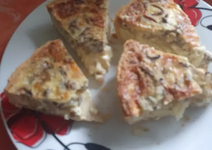 Stilton Onion and Mushroom Quiche