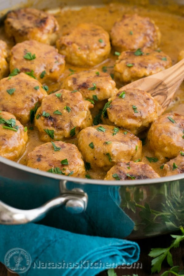 Chicken Meatballs in a Cream Sauce