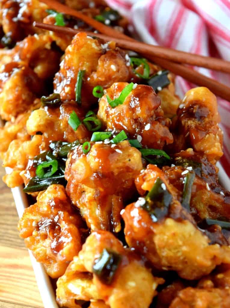 Fried Cauliflower in Garlic and Ginger Sauce