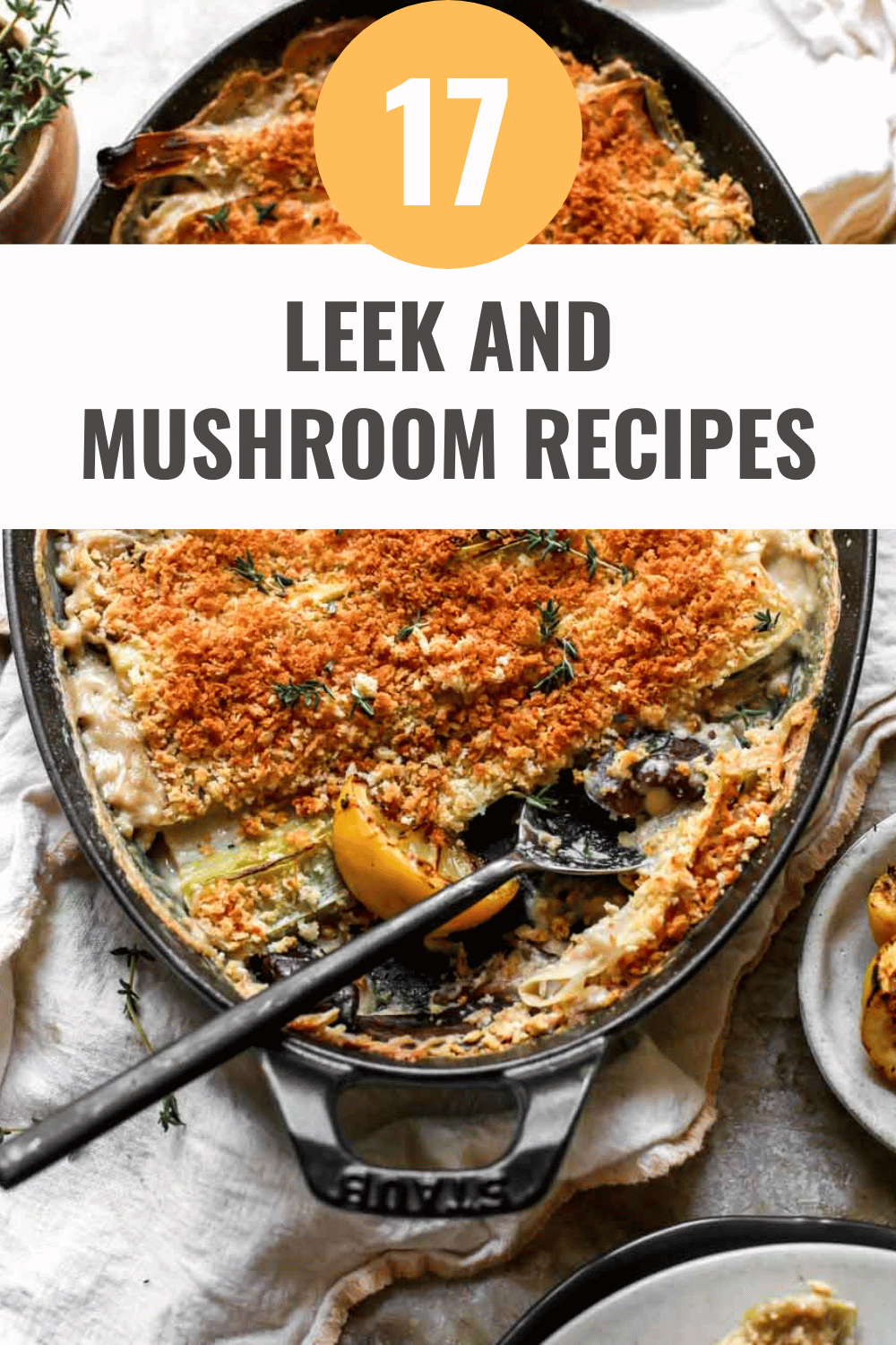 Spring Leek and Mushroom Gratin