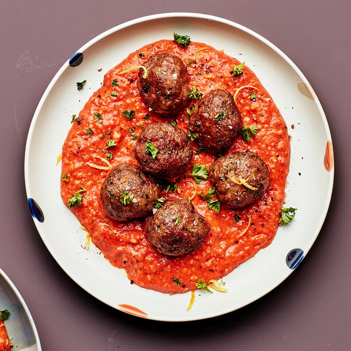 Turkey Meatballs With Romesco Sauce