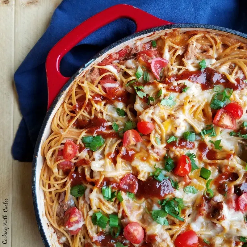 Creamy BBQ Pulled Pork Spaghetti