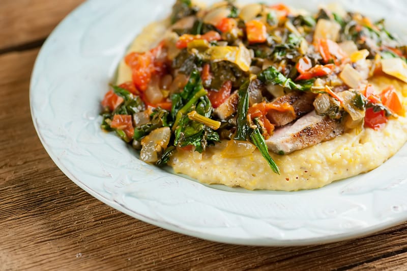 Pan-Seared Tuna Steaks with Tomato Spinach Sauce
