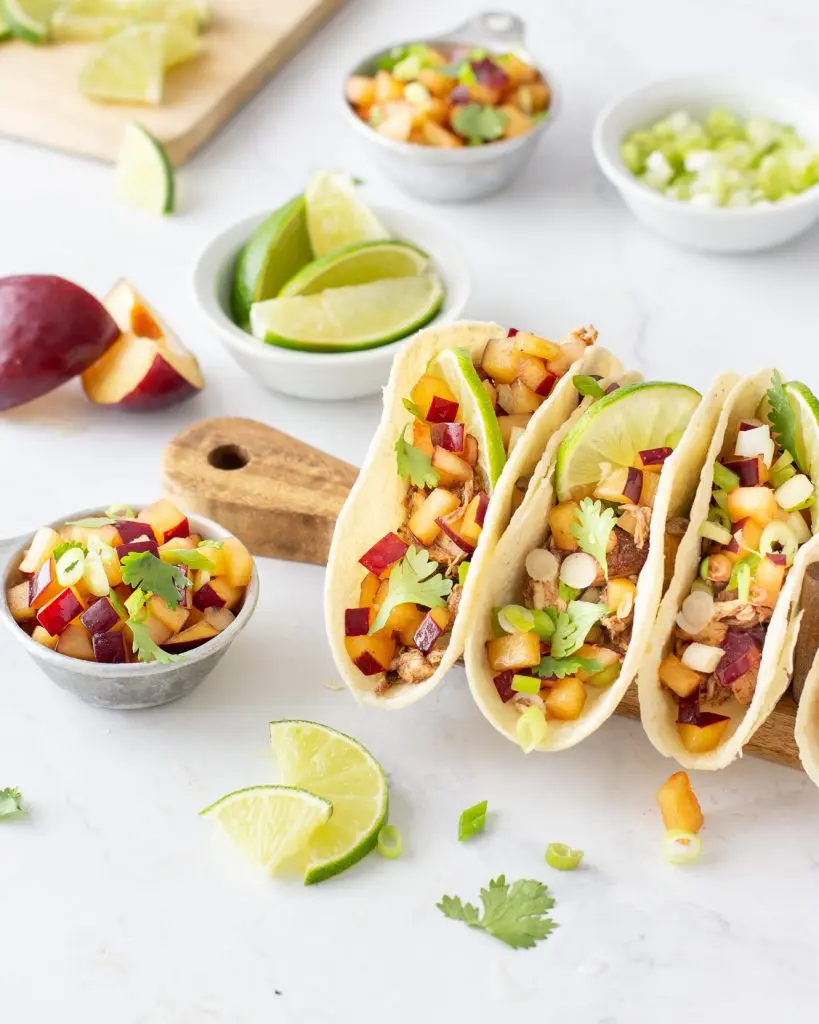 Spiced Chicken Tacos with Plum Salsa
