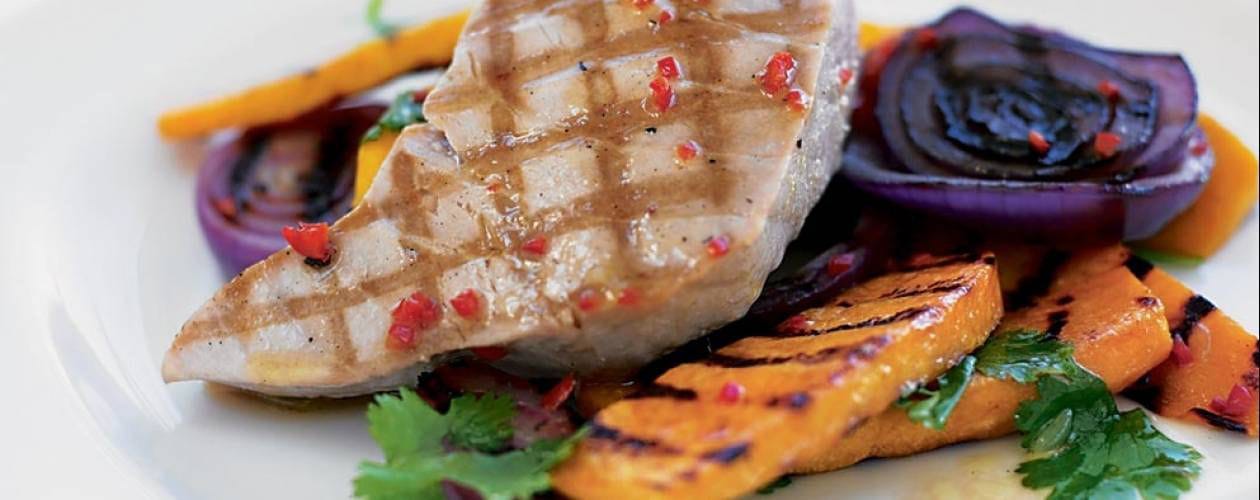 Spicy seared tuna & squash