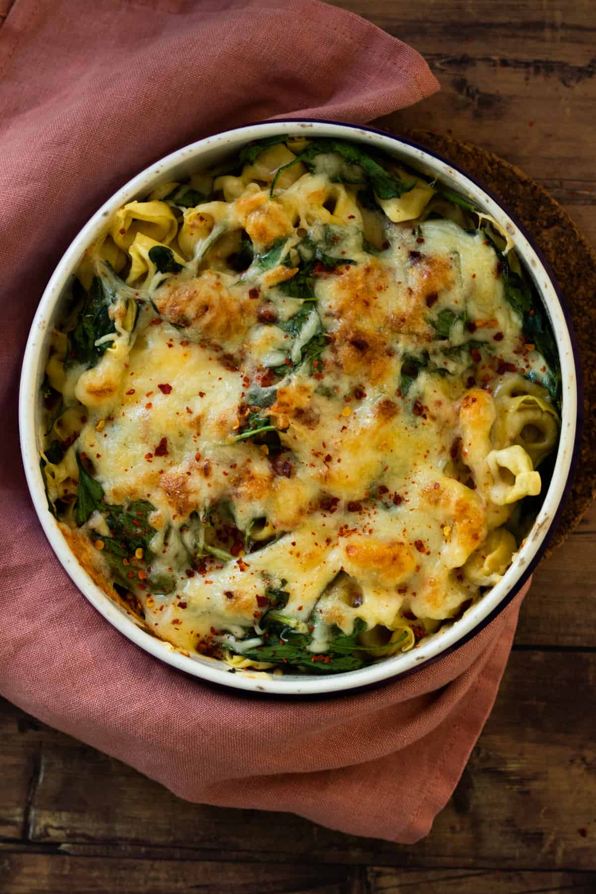 Tortellini Casserole with Spinach (Tortellini al Forno)