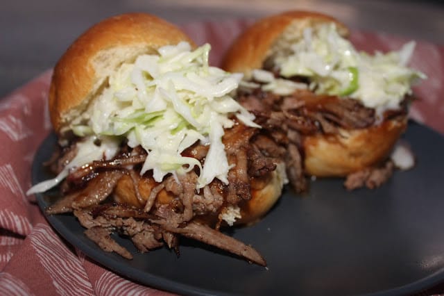 tri tip sandwich with Coleslaw