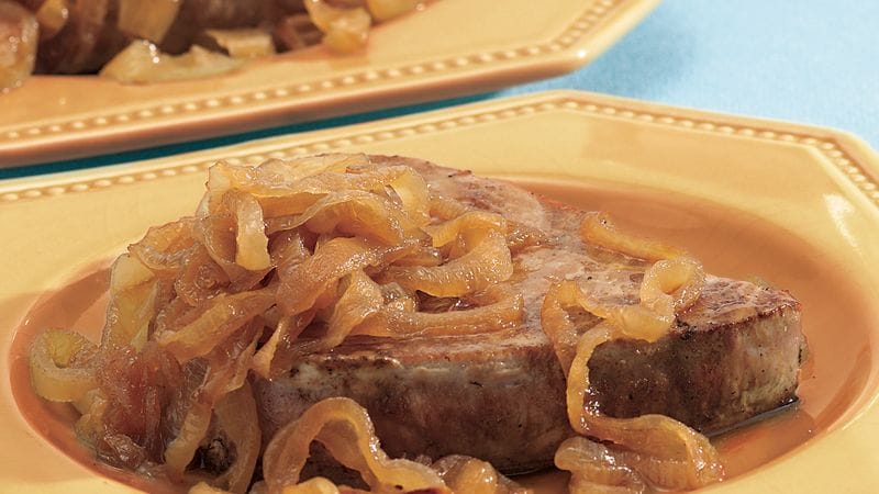Tuna Steaks with Caramelized Onions