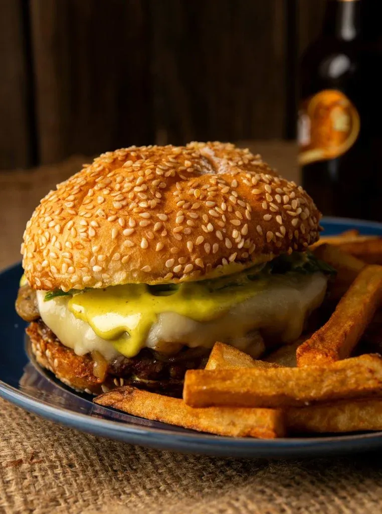Duck Burger with toppings