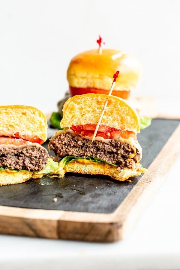 Elk Burger with toppings