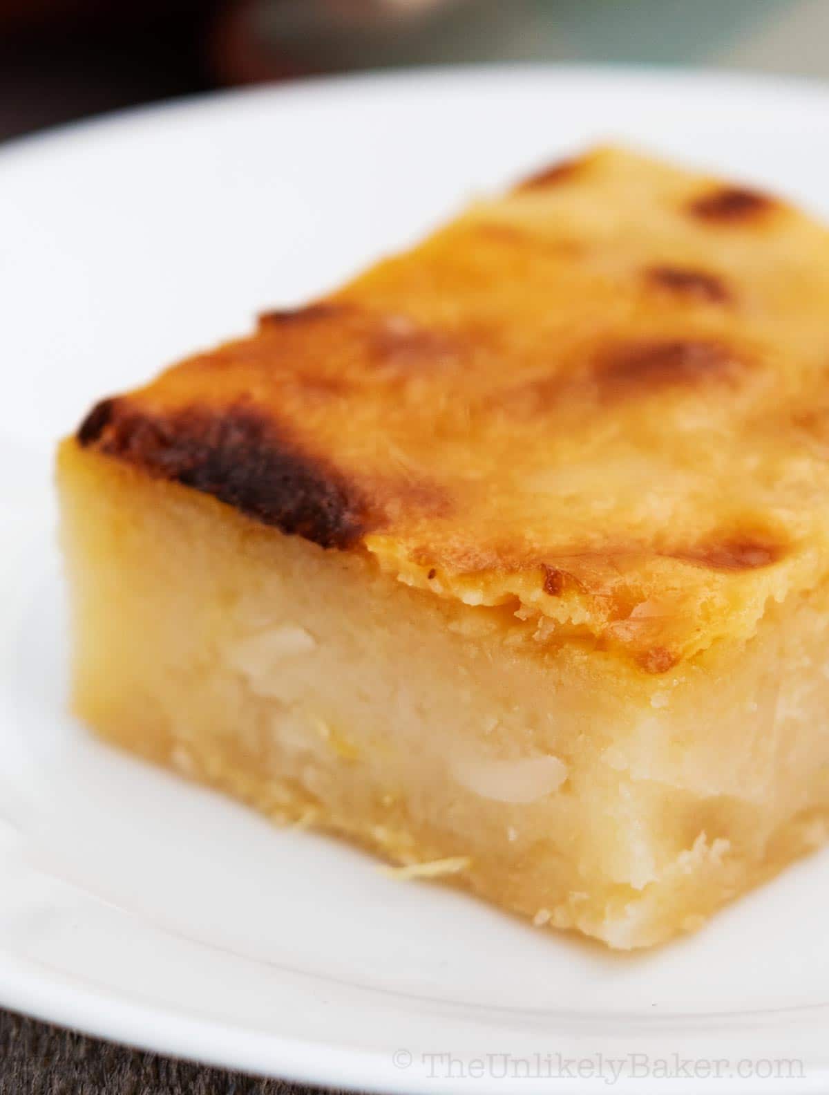 Filipino Cassava Cake with Macapuno