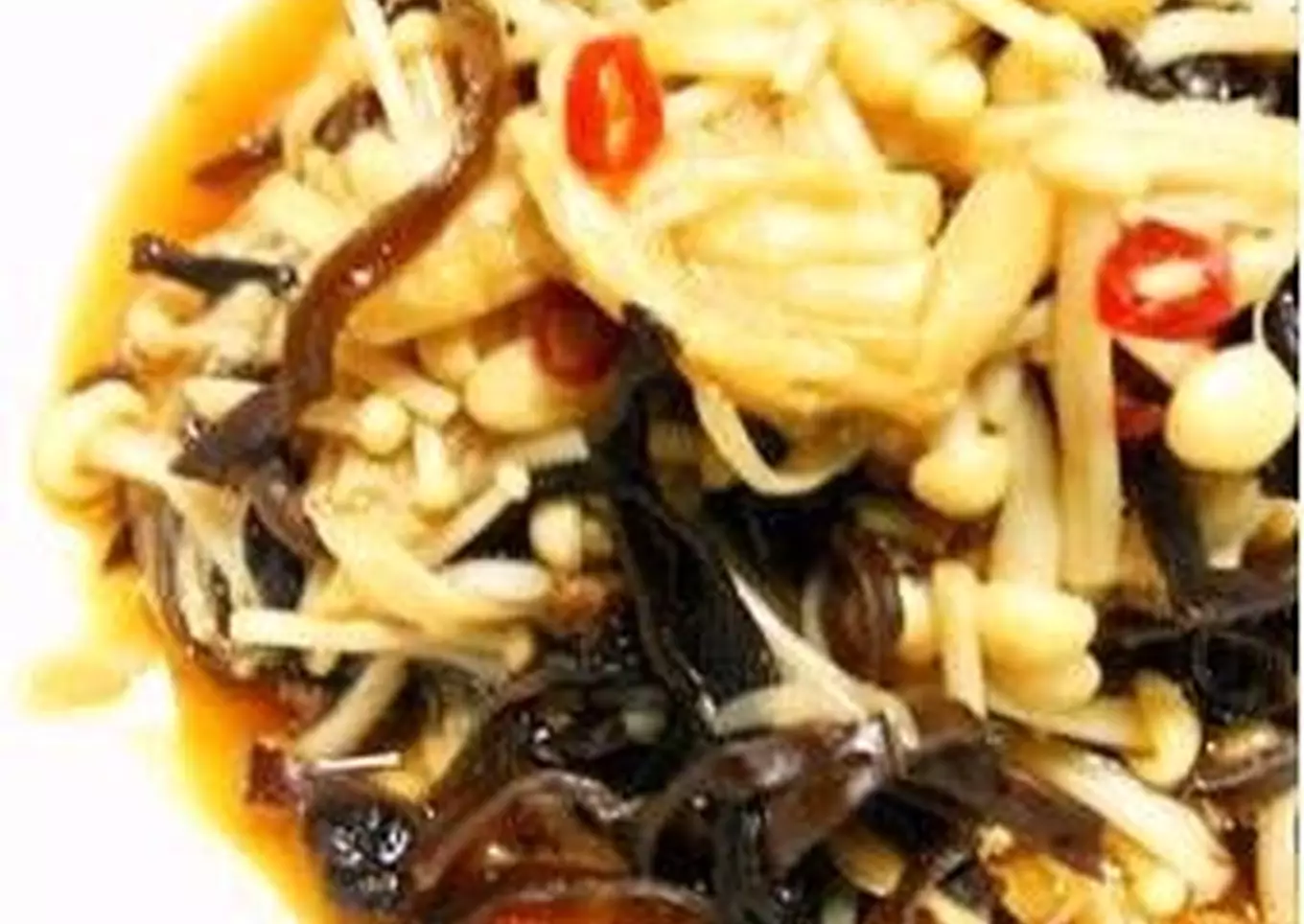 Easy-simmered Enoki and Wood Ear Mushrooms