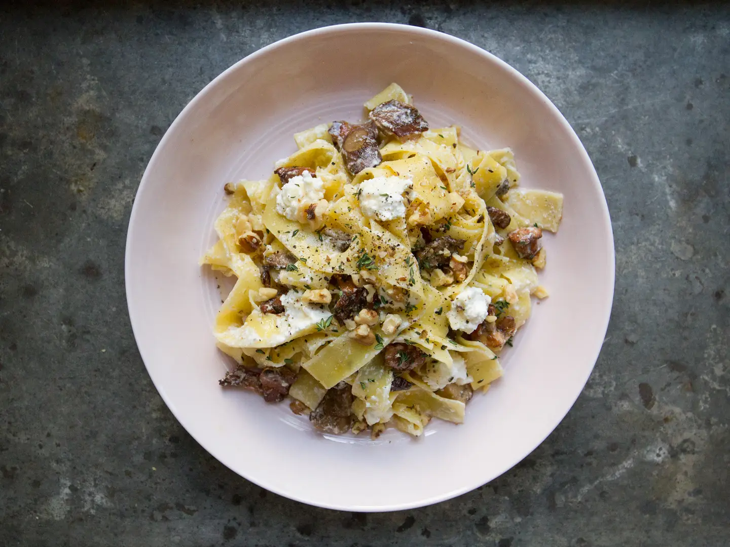 Mushroom and Walnut Pappardelle