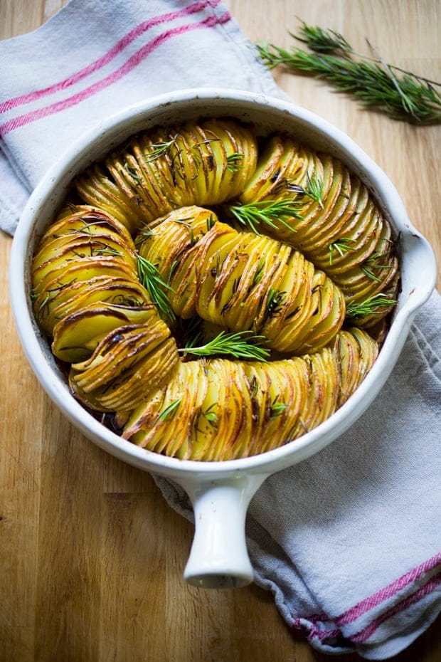 Rosemary Garlic Hasselback Potatoes