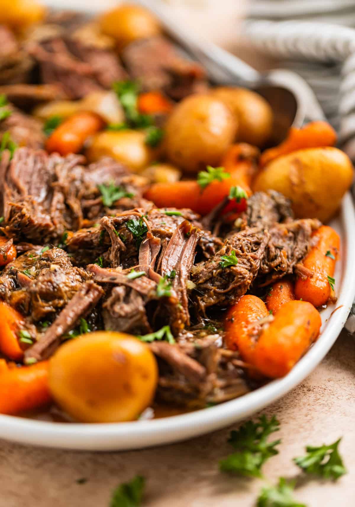 5-Minute Prep Crockpot Pot Roast with Carrots and Potatoes