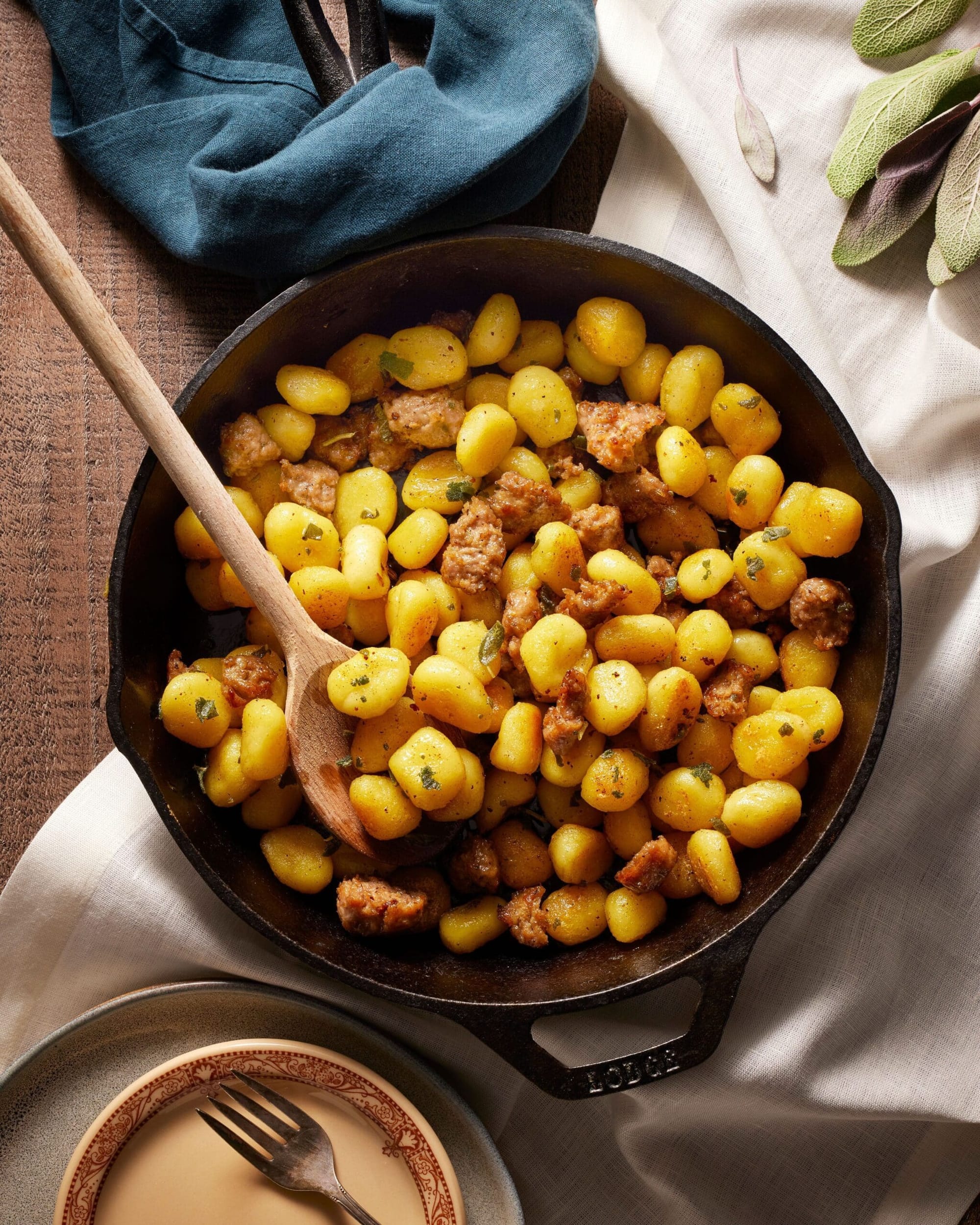 Insanely Fast Crispy Gnocchi with Sausage and Sage Brown Butter