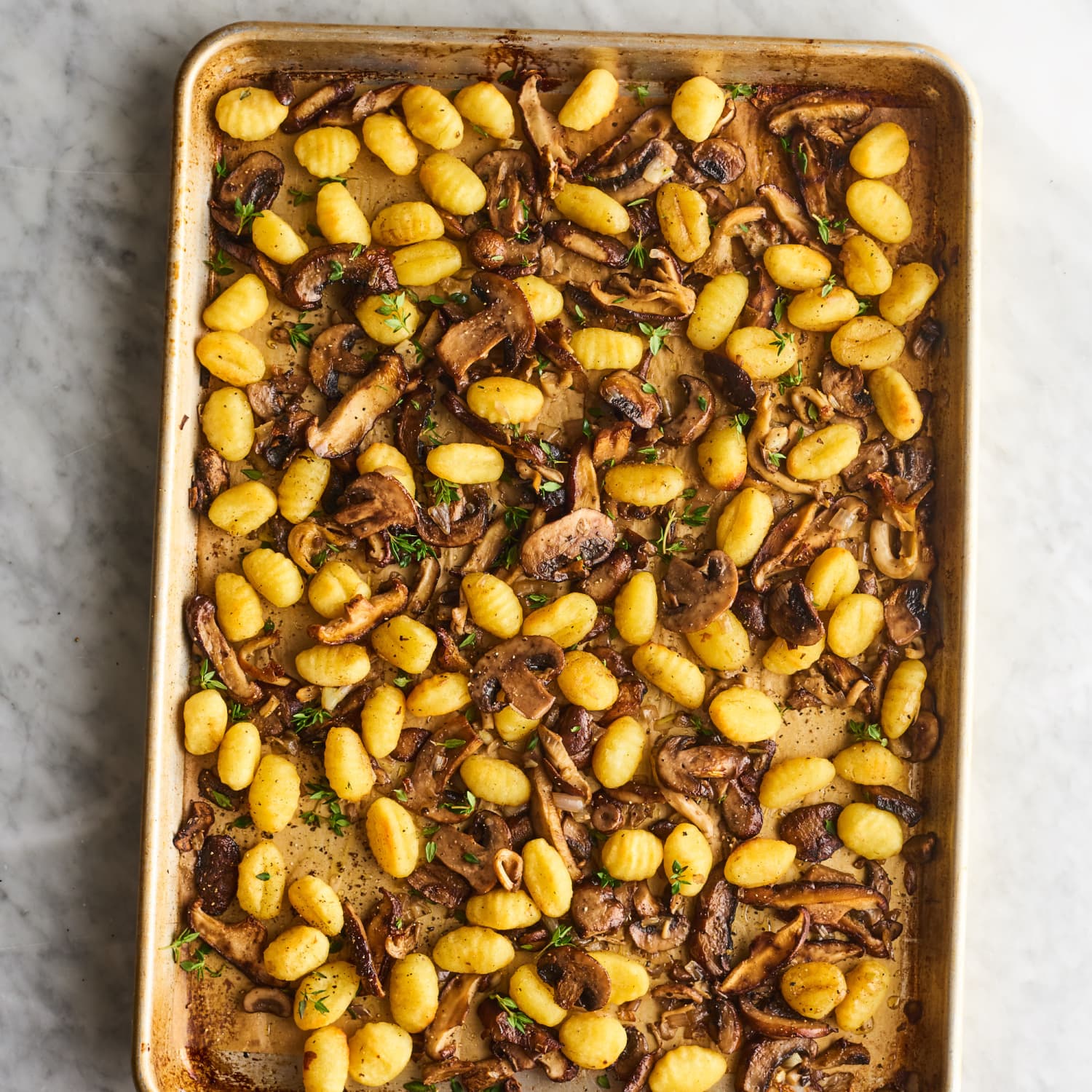 3-Ingredient Mixed Mushroom Sheet Pan Gnocchi
