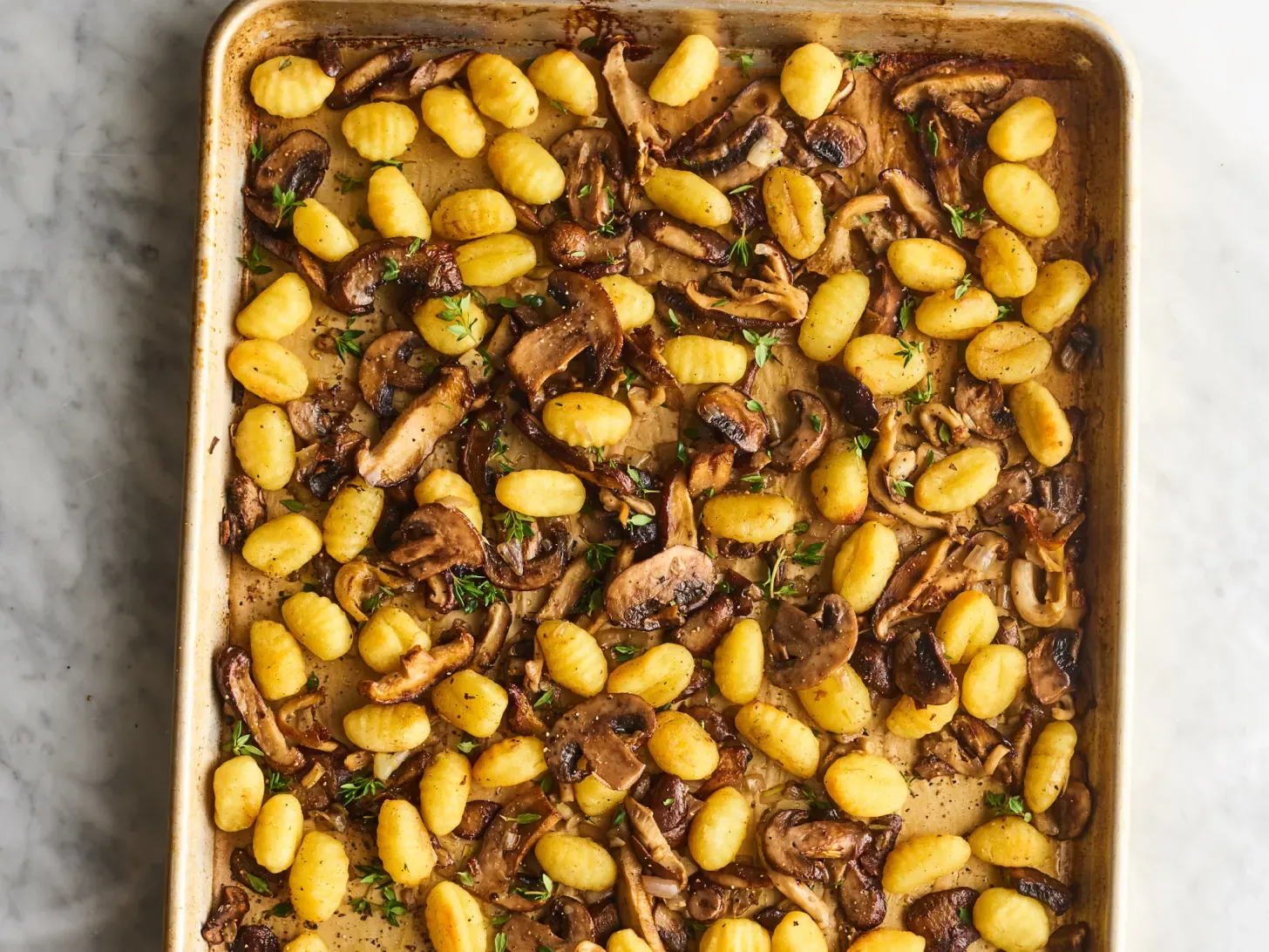 3-Ingredient Mixed Mushroom Sheet Pan Gnocchi