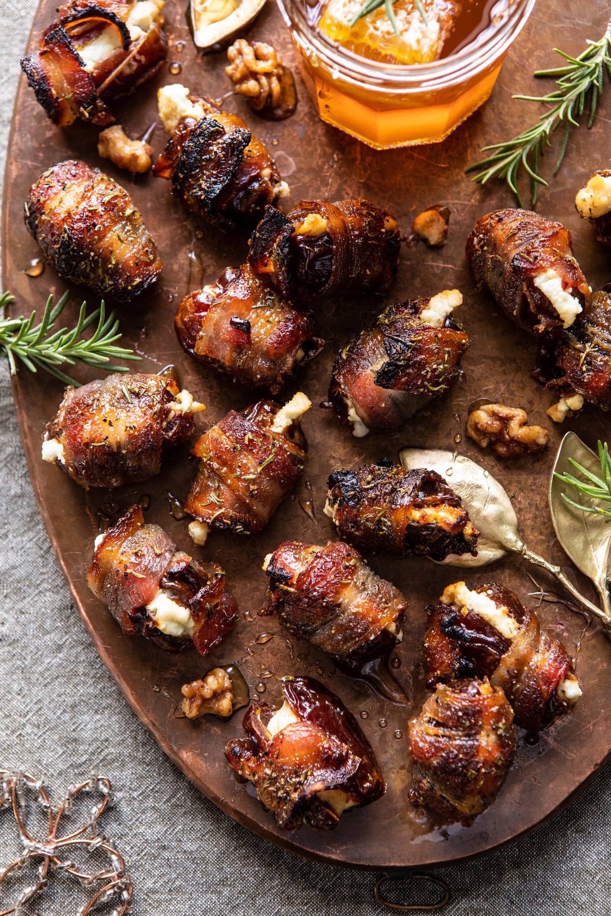 Bacon-Wrapped Dates with Goat Cheese