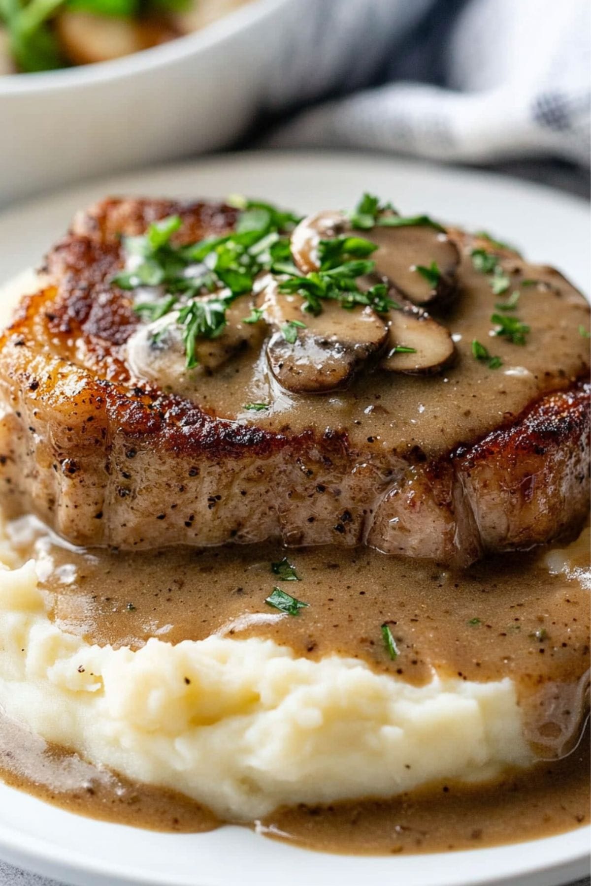 Smothered Pork Chops with Mushroom Gravy
