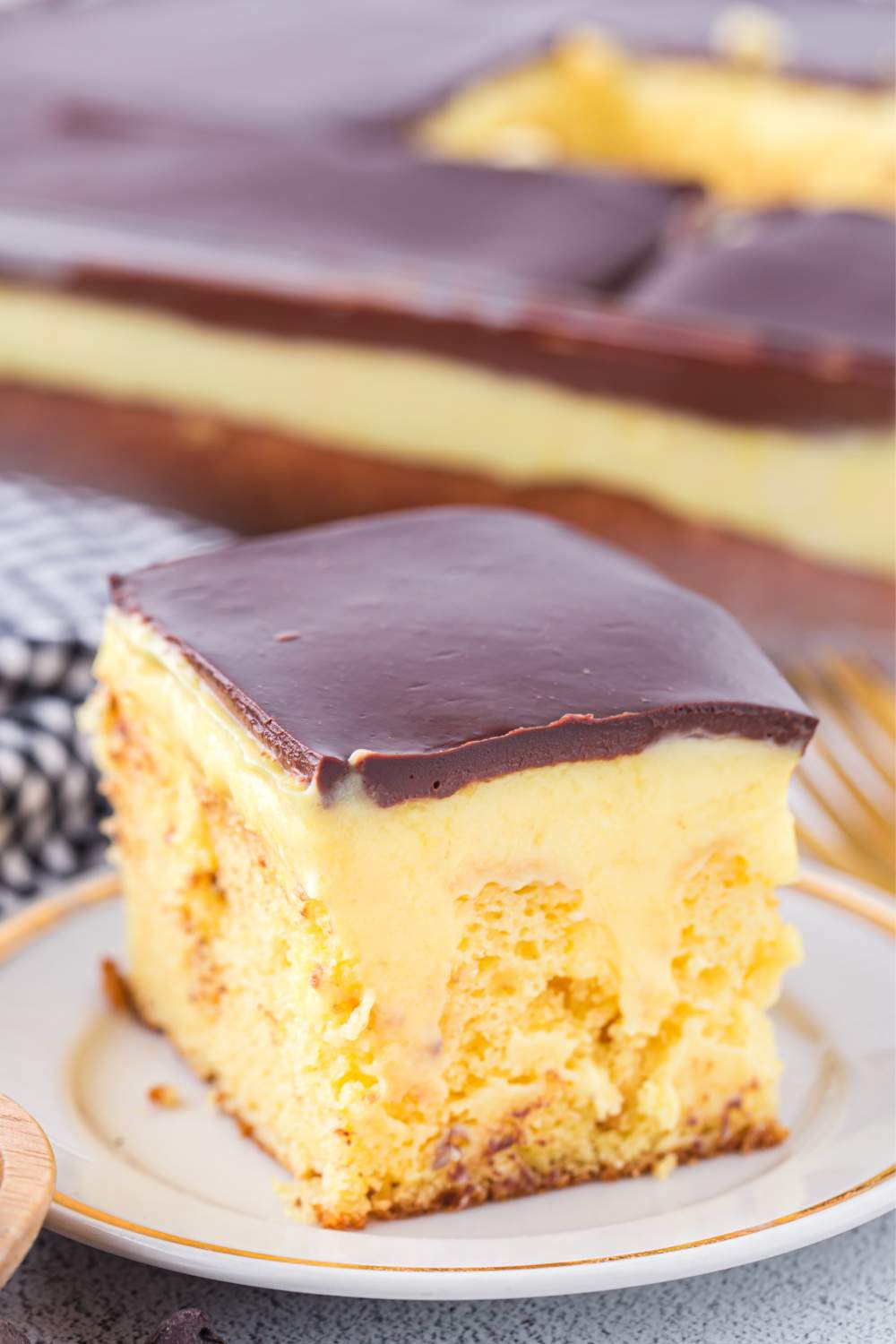 Boston Cream Pie Poke Cake
