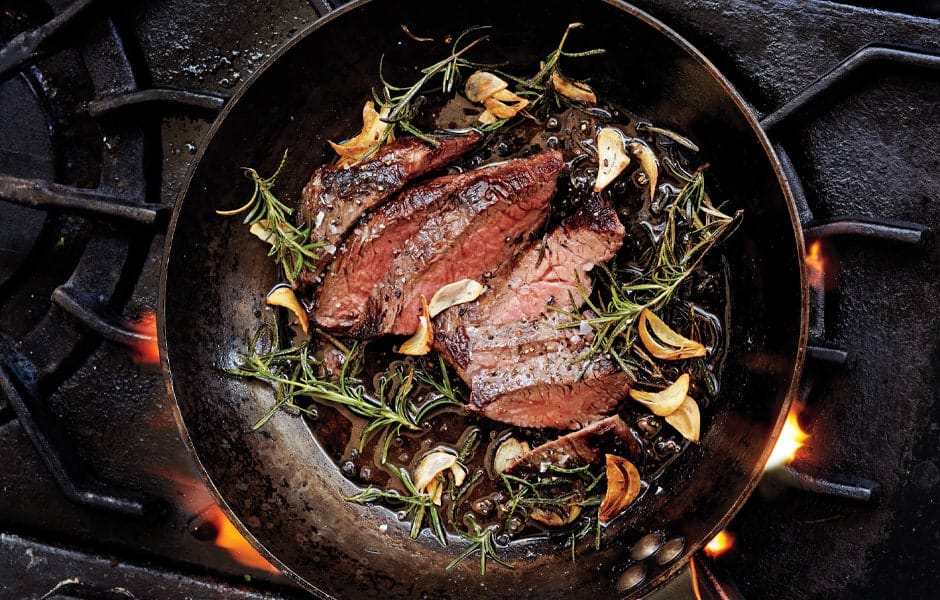 Steak with Roasted Garlic and Rosemary