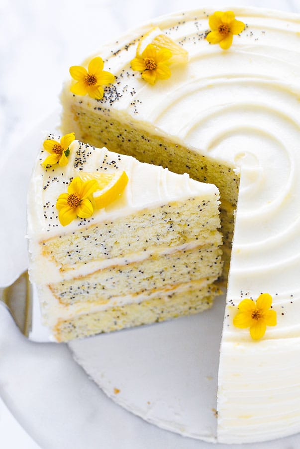 Lemon Poppy Seed Vanilla Cake
