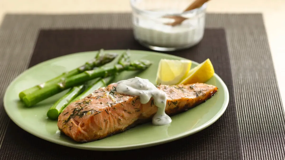 9. Grilled Salmon with Lemon-Dill Sauce Recipe