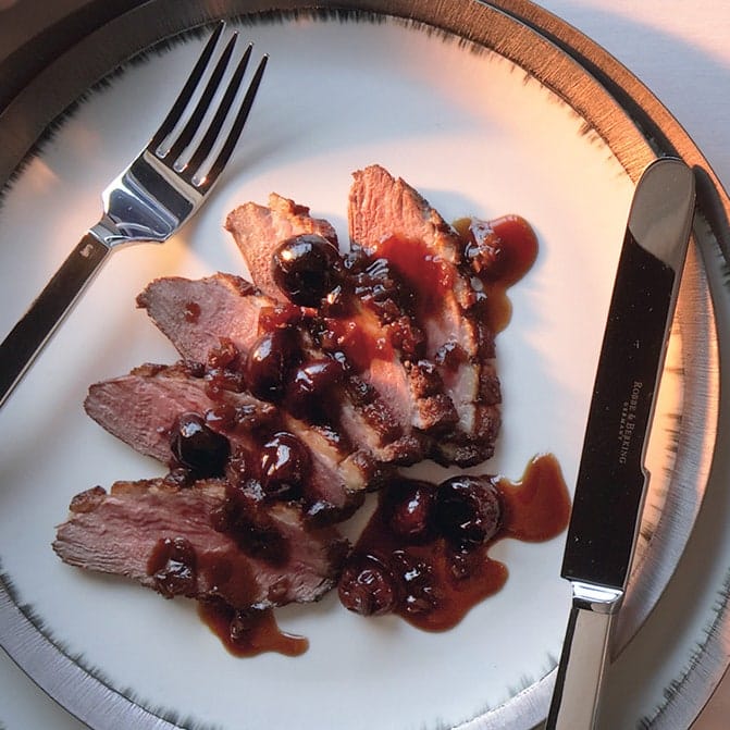 Pan-Seared Duck Breast with Cherry Sauce