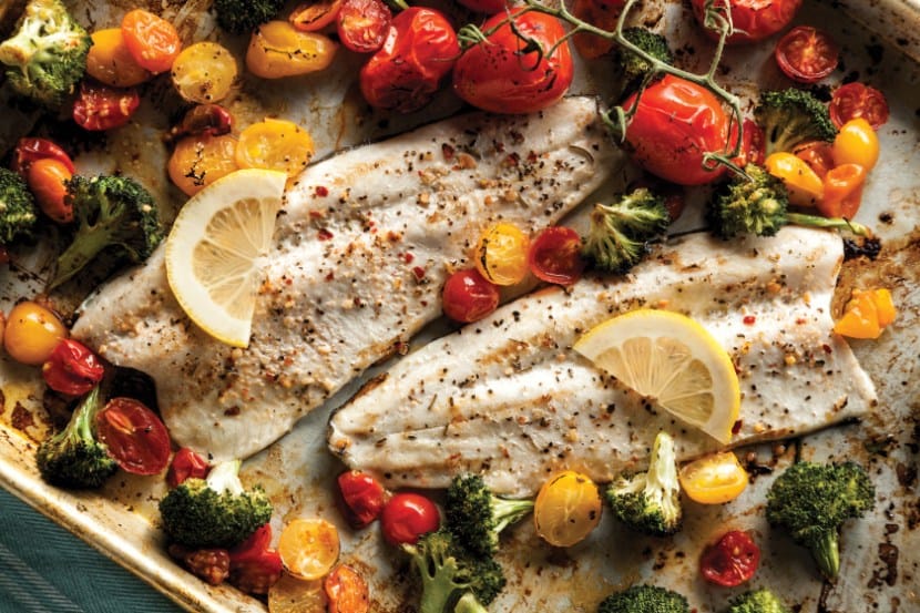 Herb-Roasted Trout with Broccoli