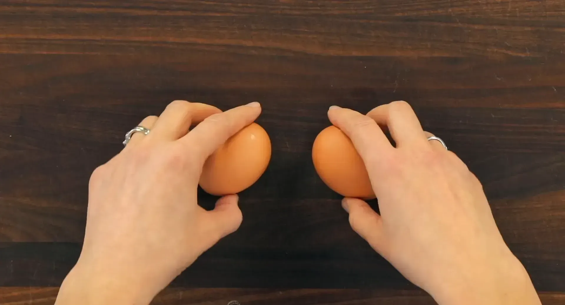 Slicing hard-boiled eggs.