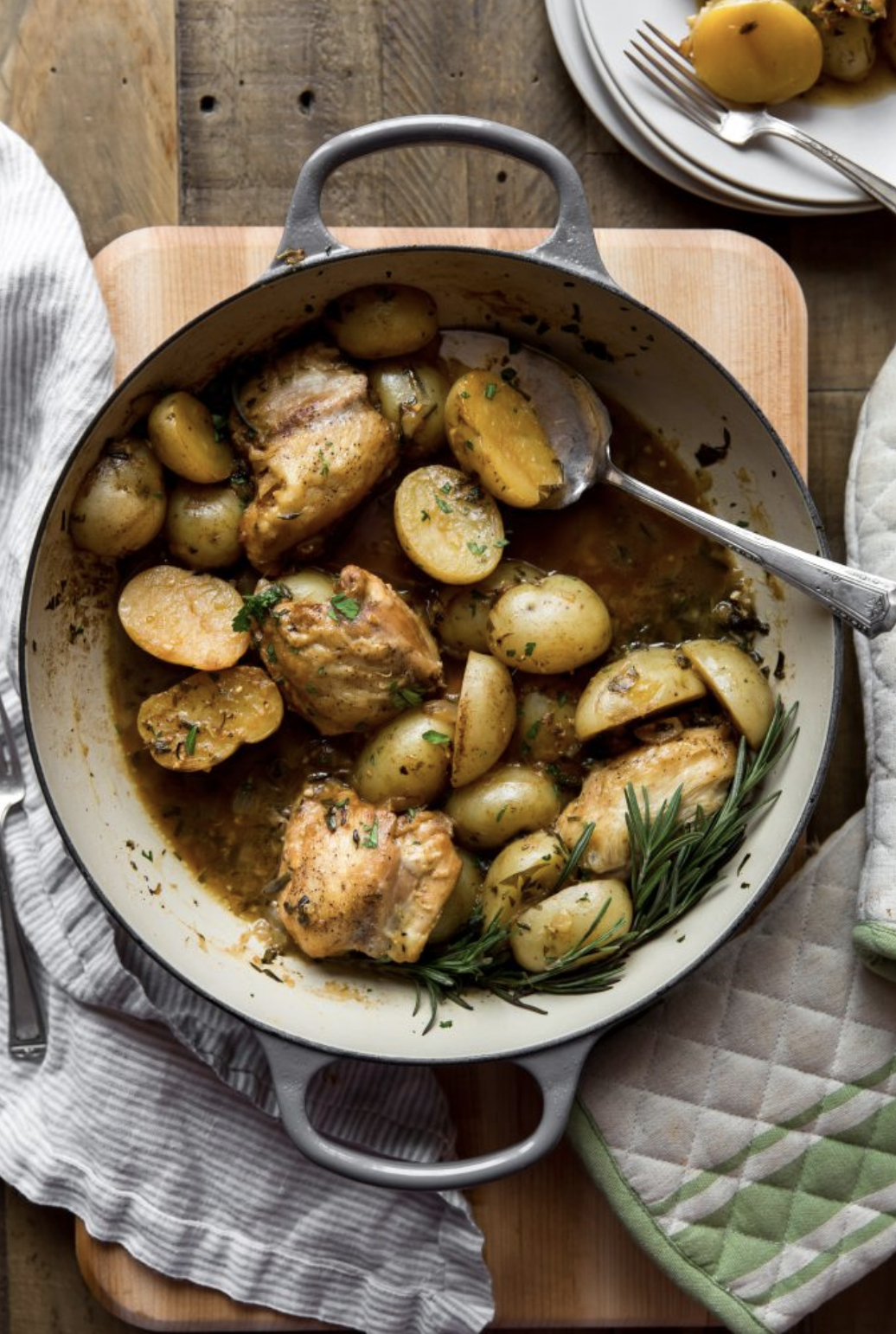 Braised Chicken with White Wine and Herbs