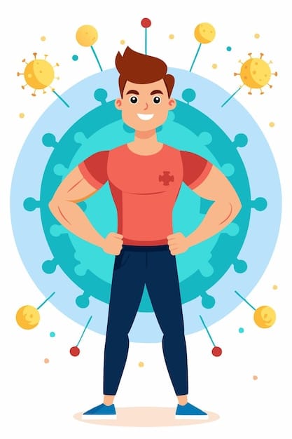 healthy person with strong immune system graphic