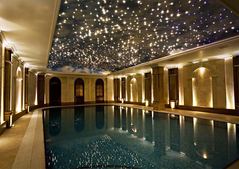 Bedroom lighting with fiber optic stars
