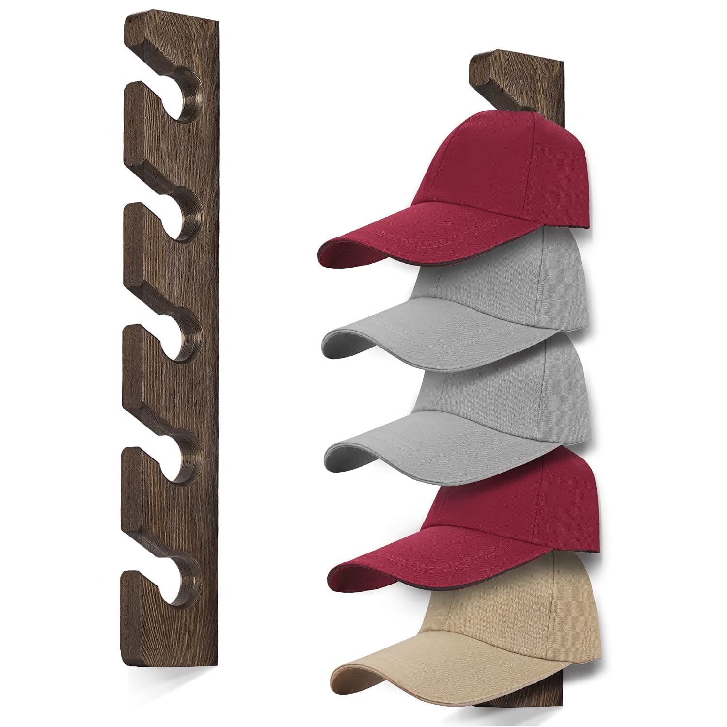 Bedroom wall with hat display rack