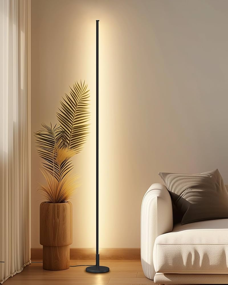 Bedroom lighting with corner floor lamp