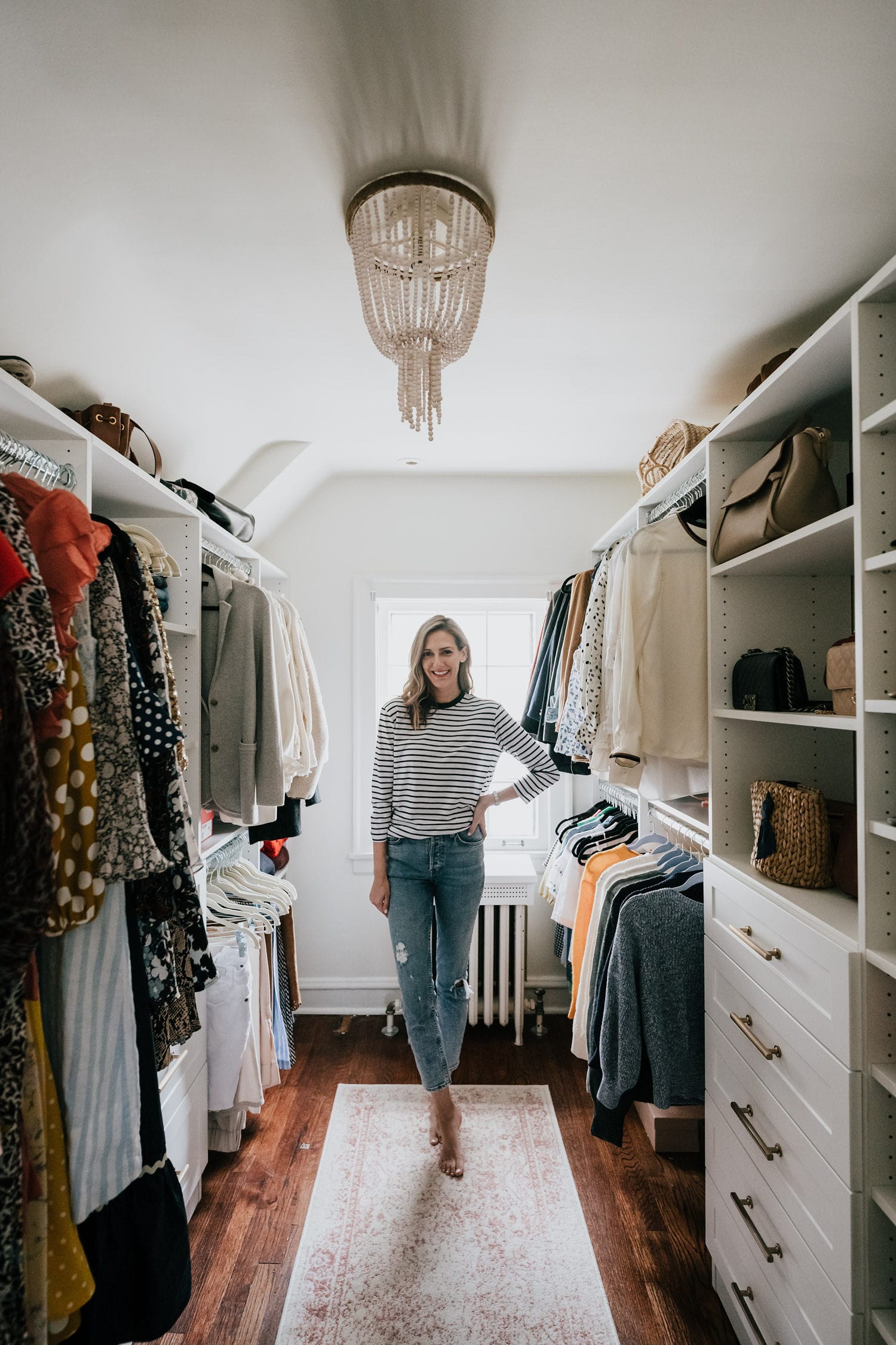 Large bedroom with walk-in closet design
