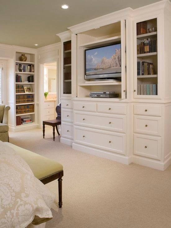 Large bedroom with entertainment center