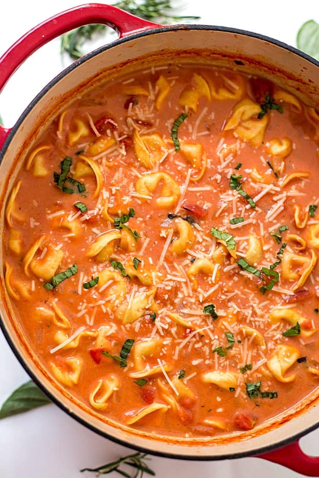 One-Pot Creamy Tortellini Soup