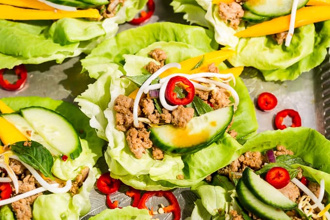 Thai Basil Turkey Lettuce Wraps Recipe