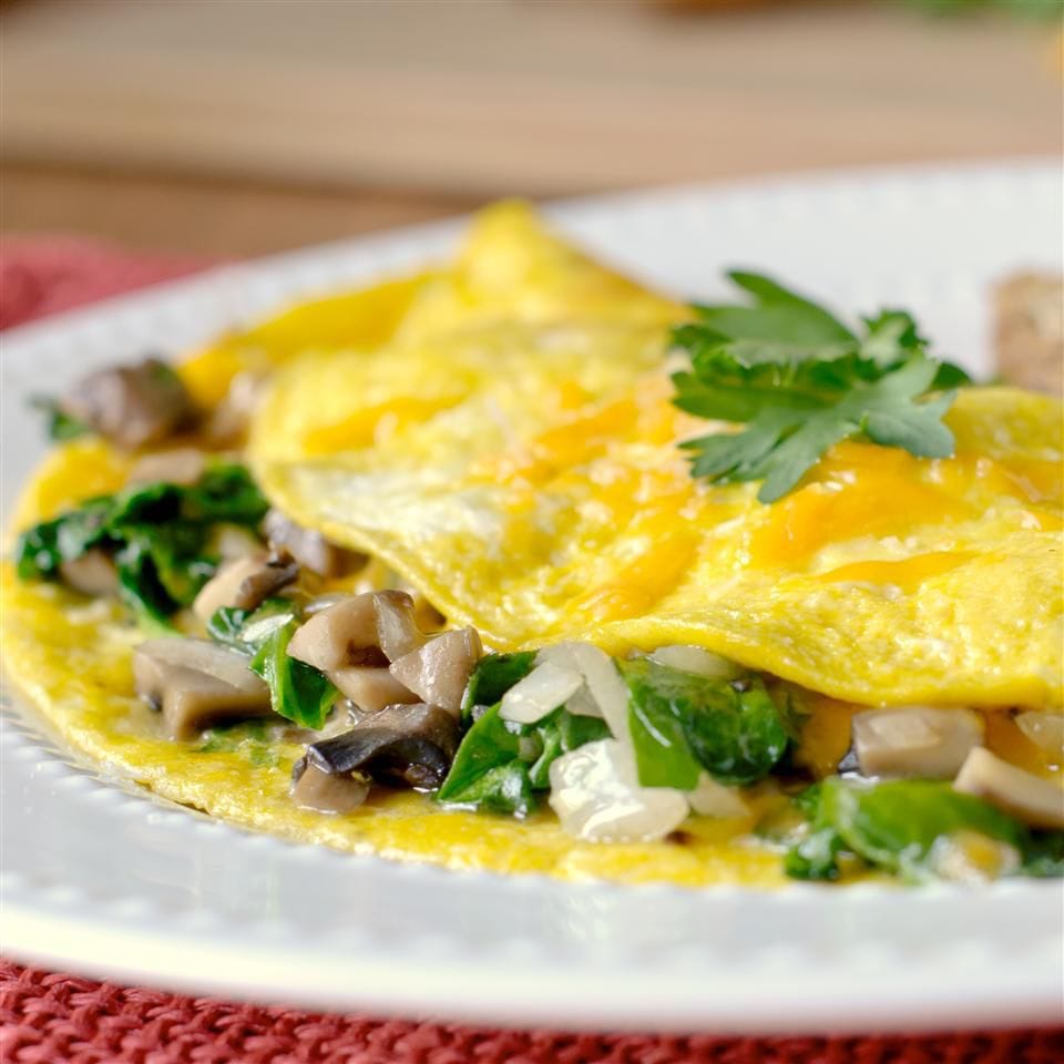 Mushroom and Spinach Omelet Recipe
