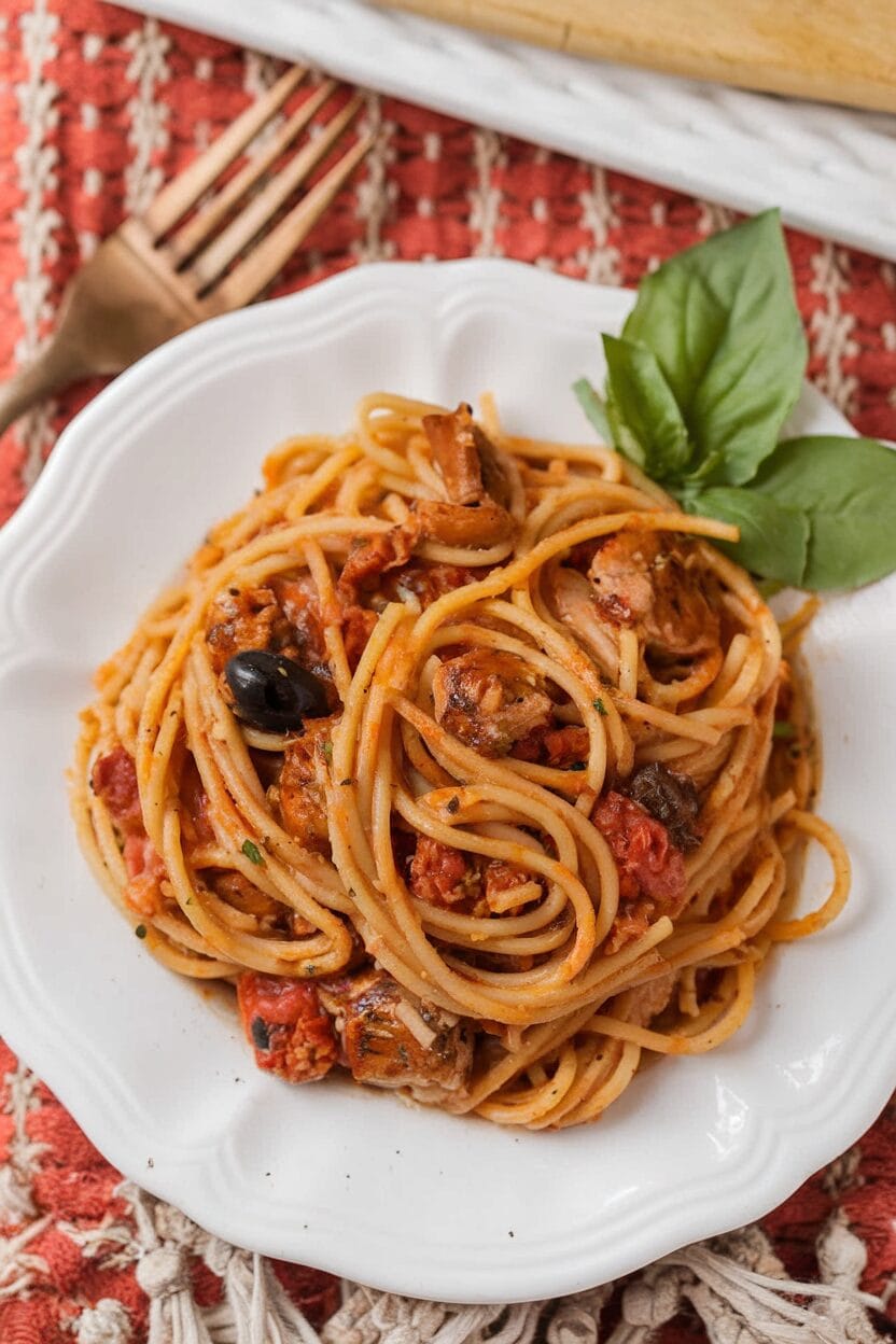 Sicilian Chicken Spaghetti
