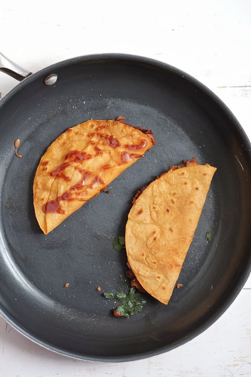 Crispy Pan-Fried BBQ Tacos