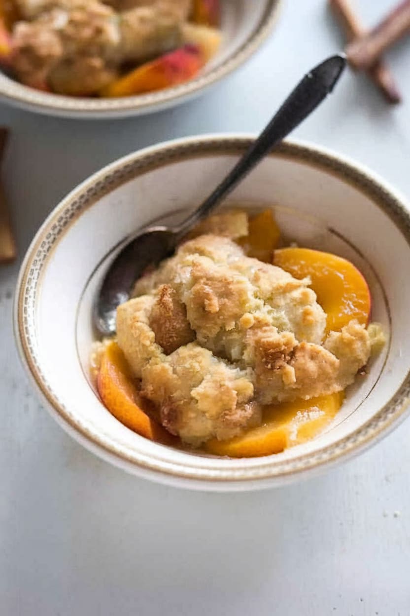 4 Ingredient Peach Cobbler (gluten-free!)