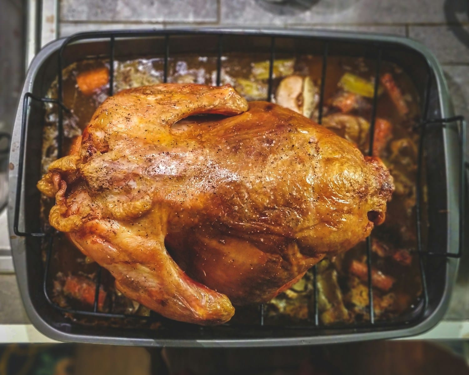 roasted chicken on top of grill