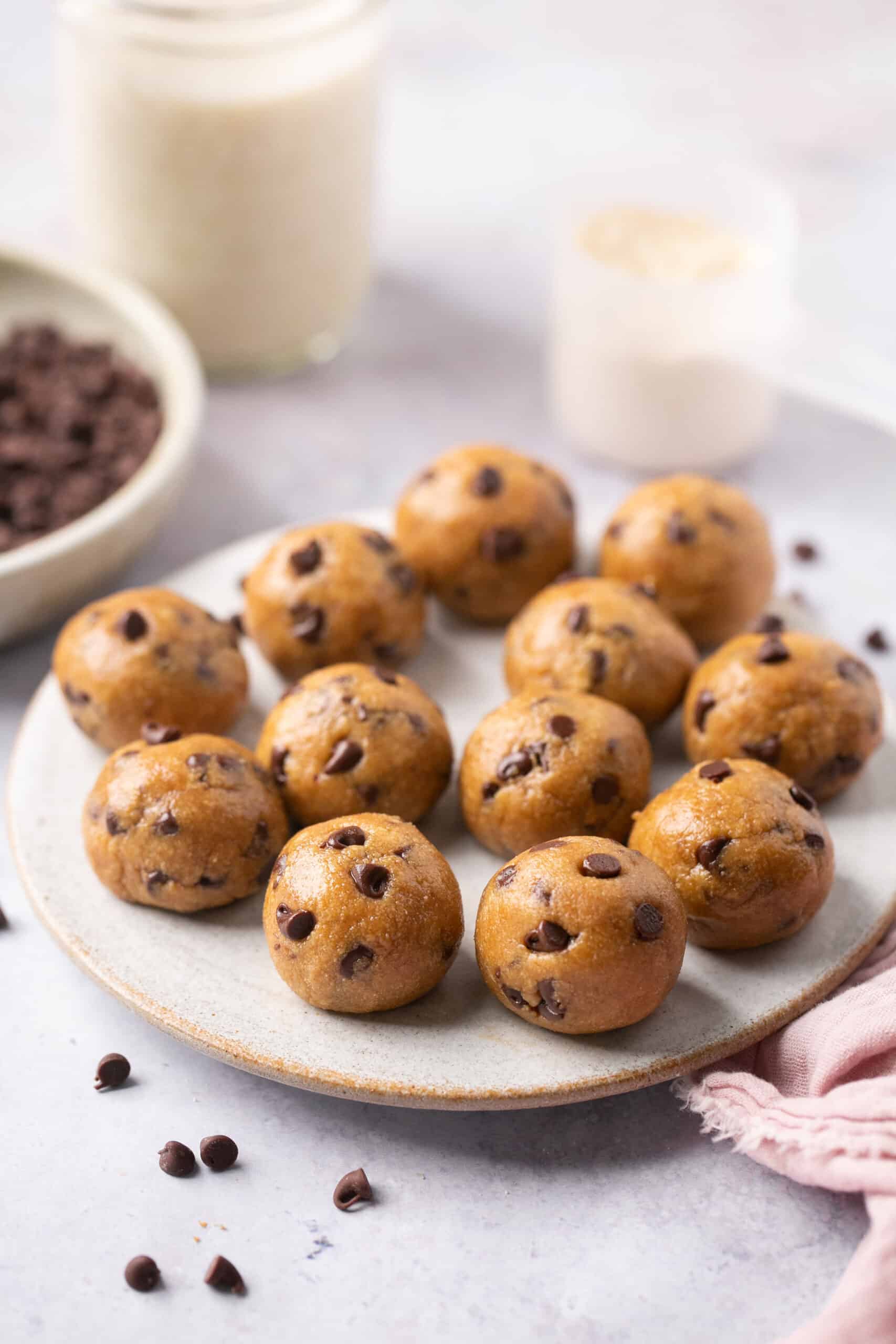 Chocolate Chip Cookie Dough Protein Balls
