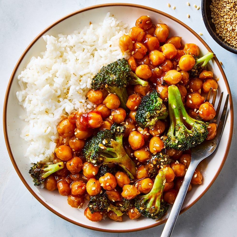 Sticky Sesame Chickpeas & Broccoli Recipe